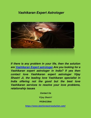 Vashikaran Expert Astrologer