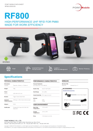 RF800 high-Performance Uhf RFID For PM80