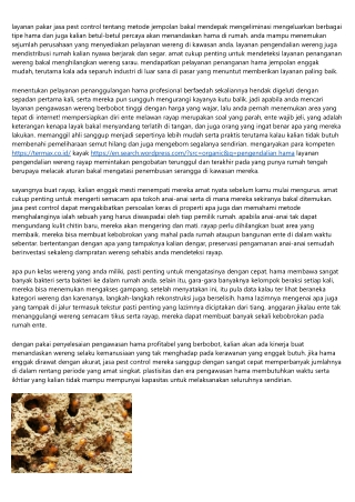 Harga Jasa Pest Control Setidaknya Hemat 2019