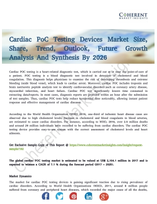 Cardiac PoC Testing Devices Market Professional Inspection Report 2017-2025