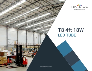 T8 4ft 18W LED Tube 5000K Clear 2500 Lumens Single Ended Power