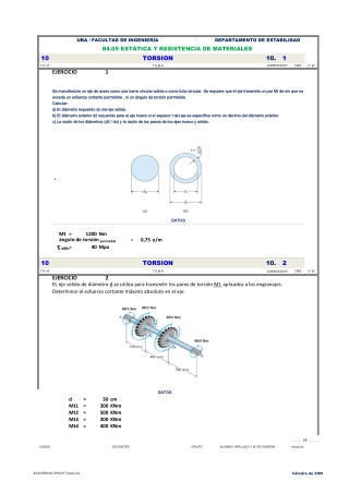 Solicitacion por Torsion en Regimen Elastico - (ST)