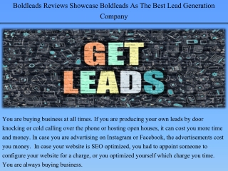 Boldleads Reviews Showcase Boldleads As The Best Lead Generation Company