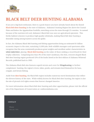 BLACK BELT DEER HUNTING ALABAMA