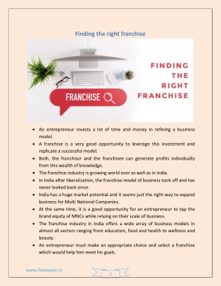 Finding the right franchise