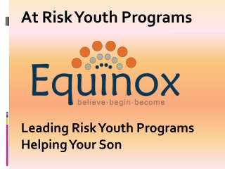 At Risk Youth Programs