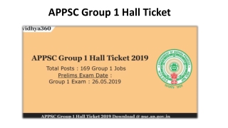 APPSC Group 1 Hall Ticket 2019 - psc.ap.gov.in Gr I Admit Card with New Date