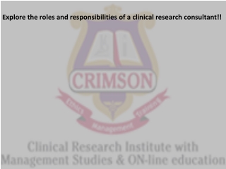 Crimson clinical research consultant