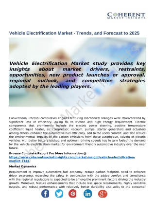 Vehicle Electrification Market