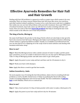 effective-ayurveda-remedies-for-hair-fall-and-hair