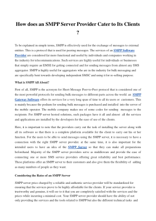 SMPP Server Price and Its Varied Determinants