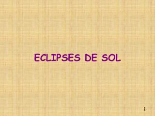 ECLIPSES DE SOL