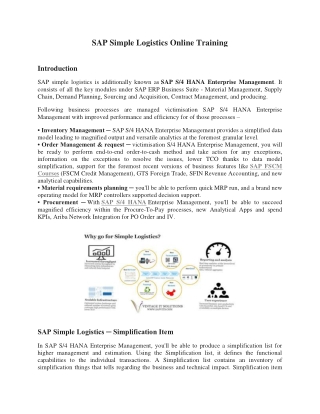 SAP Simple Logistics PDF