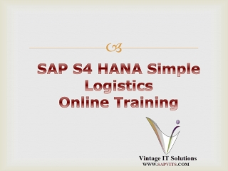 SAP Simple Logistics PPT