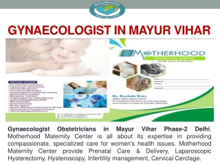 Gynaecologist in Mayur Vihar | Best Obstetricians in Mayur Vihar