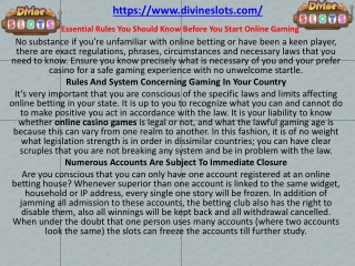 Essential Rules You Should Know Before You Start Online Gaming