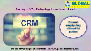 Genesys CRM Technology Users Email Leads