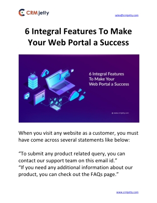 6 Integral Features To Make Your Web Portal a Success