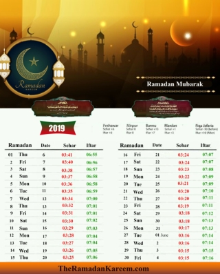 Ramadan Timetable 2019