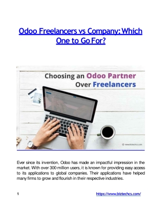Odoo Freelancers vs Company: Which One to Go For?