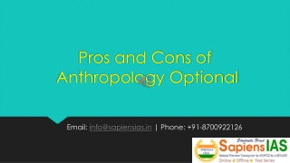 Pros and Cons of Anthropology Optional