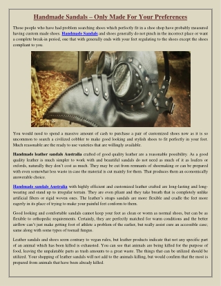 Handmade Sandals – Only Made For Your Preferences