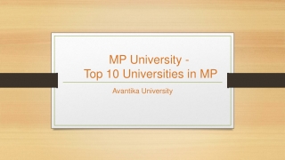 MP University - Top 10 Universities in MP - Avantika University