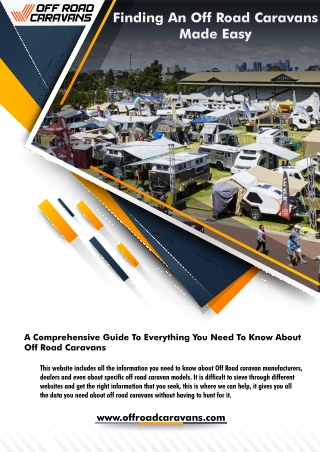 Off Road Caravans - Finding An Off Road Caravan Made Easy