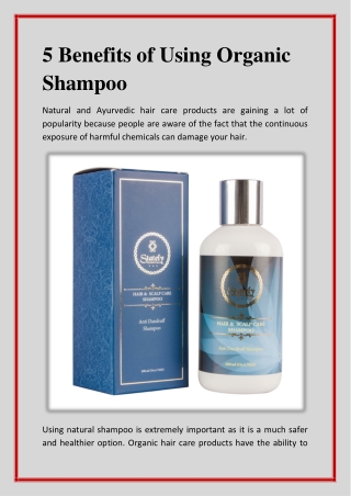 5 Benefits of Using Organic Shampoo