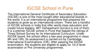 Best IGCSE Schools in India - MIT Vishwashanti Gurukul, Pune