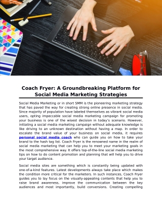 Coach Fryer: A Groundbreaking Platform for Social Media Marketing Strategies