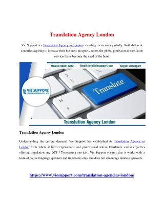 Translation Agency London