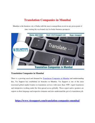 Translation Companies in Mumbai