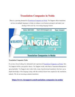 Translation Companies in Noida