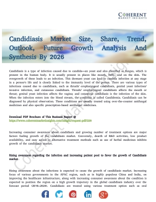 Candidiasis Market Present Scenario and Growth Prospects To 2026