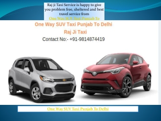 One Way SUV Taxi Punjab To Delhi