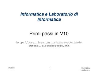 Informatica e Laboratorio di Informatica