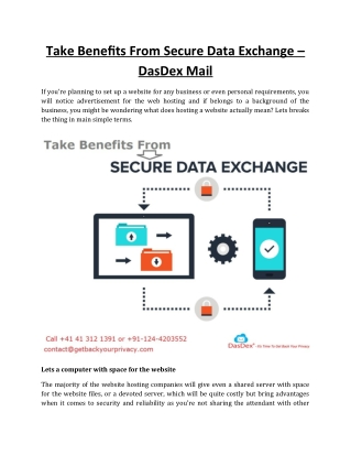 Take Benefits From Secure Data Exchange – DasDex Mail