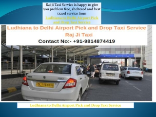 Ludhiana to Delhi Airport Pick and Drop Taxi Service