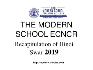 The Modern School ECNCR 'Recapitulation Of Hindi Swart' Activity 2019