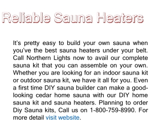 Reliable Sauna Heaters