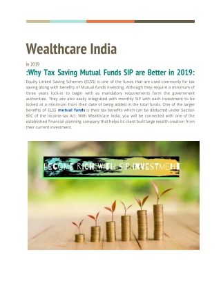 Why Tax Saving Mutual Funds SIP Are Better in 2019
