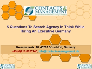 5 Questions To Think While Hiring An Executive Search Agency In Germany