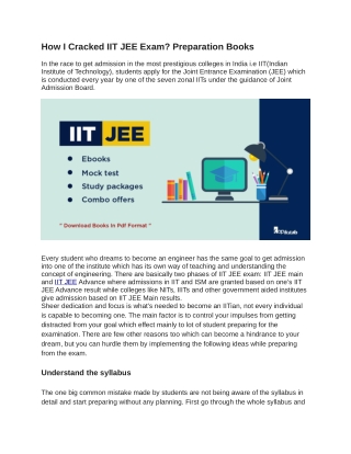IIT JEE Advanced books 2019