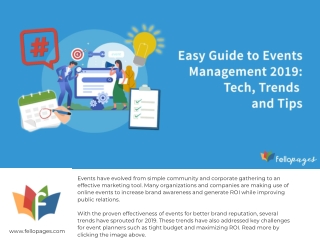 Easy Guide to Events Management 2019: Tech, Trends and Tips