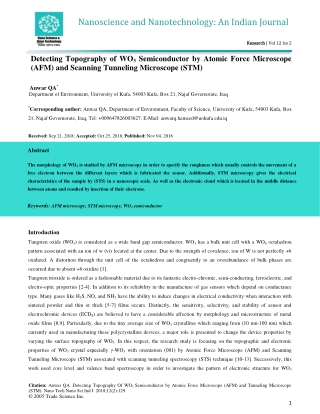 Detecting Topography of WO3 Semiconductor by Atomic Force Microscope (AFM) and Scanning Tunneling Microscope (STM)