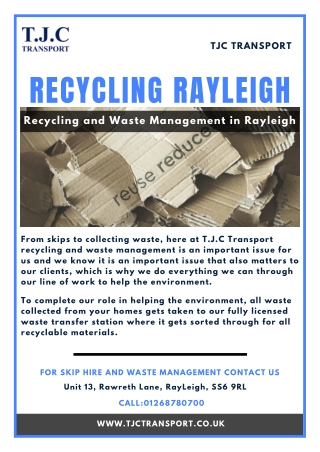 Recycling Rayleigh - TJC Transport