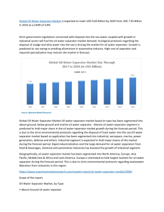 Global Oil Water Separator Market