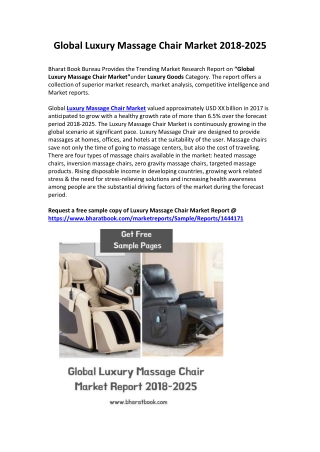 Global Luxury Massage Chair Market 2018-2025