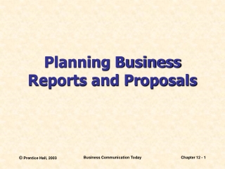 Planning Business Reports and Proposals